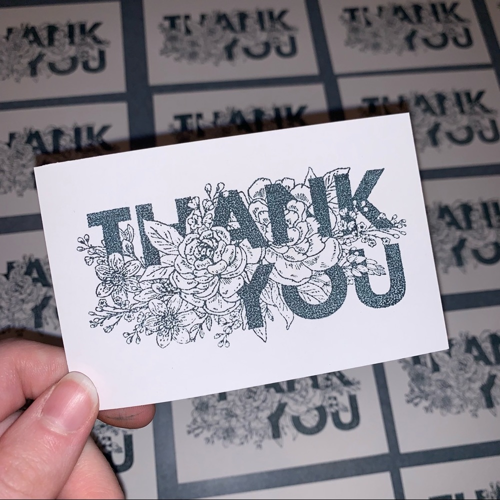 🎉HP🎉NEW 20 Hand Stamped Thank You Cards Speckled - Picture 1 of 7